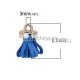 Velvet Tassel Pendants Light Golden Blue About 24mm x 11mm thumbnail-2