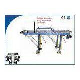 Ambulance Stretcher Stainless Steel Patient Trolley , Adjustable Wheel Stretcher