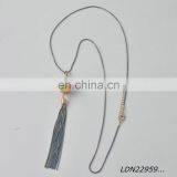 Latest Desion Cat's Eye Opal Ston With Suede Tassels Necklace thumbnail-2