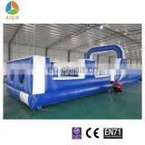 White and Blue Color Giant Inflatable Obstacle Course Equipment With Slide
