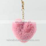 Best Valentine Gift for Girfriend Plus Pom Pom Heart Shape Keychain for Girls' Bag Accessories Car Pendant thumbnail-2