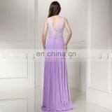 Wholesale Elegant V Neck Lace Top Chiffon Simple Long Evening Dresses SD386 thumbnail-4