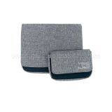 BG2014 Grey Imitation Linen Fabric Flap Bag Storage Bag Large Size thumbnail-2
