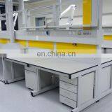 Lab Furniture Table Steel Work Bench With Reagent Rack