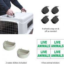 Plastic Kennels Rolling Plastic Airline Approved Wire Door Stackable Pet Travel Cage thumbnail-2