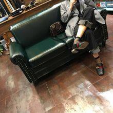 American Vintage Double Seat Coffee Shop Dining Room Sofa thumbnail-2