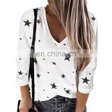 2021 Best Quality Women T Shirt Summer Use Long Sleeve Women Casual Wear Starts Printed T Shirt thumbnail-1