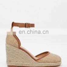 Ladies Unique Design Ankle Strap Round Toe Wedges Women Heels Sandals Shoes thumbnail-2