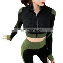 2021 New Long Sleeve Yoga Suit Sport Plus-size Xxxl Women's Wear Running Breathable Seamless Fashion Sport Casual Yoga Pant Suit thumbnail-1