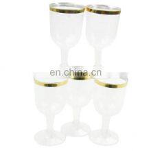 Best Quality 6 Oz Clear Plastic Champagne Flutes With Gold Rim thumbnail-1