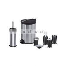 Promotional Black Plastic Cover Designed Bathrooms Set Accessories Bathrooms Stainless Steel Bathroom Sets thumbnail-1