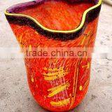 Colored Glaze Glass Cornucopia