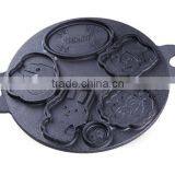 Cartoon Cast Iron Circle Reversibility Cake Mould/pan Non-stick Cookware Set