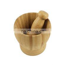 Bamboo Mortar and Pestle Garlic Press Ginger Crusher Spices Grinding Set Garlic Mincer Herb Spice Masher Grinder Chopper Kitchen thumbnail-2