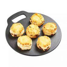 Factory Price Round Non-stick Camping Bbq Grill Roasting Pan Pre Seasoned Cast Iron Pizza Pan Griddle Plate With a Loop Handle thumbnail-3