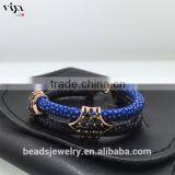 2016 Wholesale Luxury Stingray/ Python Leather Crystal Bracelet With Silver Cuff Jewelry With 18K Gold Clasps thumbnail-5