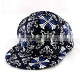 Punk Rock Flower Printed PU Leather Fabric Flat Hiphop Streetdance Cap thumbnail-5