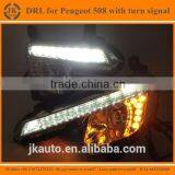 New Arrival With Yellow Trun Signal LED DRL Light Super Quality Daytime Running Light LED for Peugeot 508