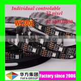 32 pixel 32leds/M individual control hot sell high bright 5050 smd rgb led strip ws2801
