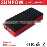 Sunpow 12000mAh Triple Usb 12v Car Jump Starter Mini Mobile Power Bank Booster With Air Compressor thumbnail-6