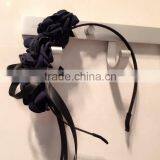 Burnt Fabric Flower Headband,Red Balck Rose Flower Headband For Adult thumbnail-4