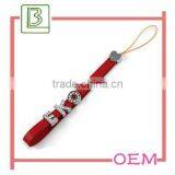 Fashion leather mobile phone strap with metal letter