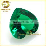nano material mahine cut heart 8*8mm emerald green loose nano gemstone