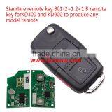 Standare Remote Key B01 2+1 Button Remote Key for KD300 and KD900 to Produce Any Model Remote