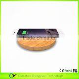 Round Bamboo Wood Wireless Charger for Samsung Galaxy S7/S7 Edge Qi Wireless Phone Charger thumbnail-1