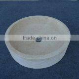 Galala Beige Marble Round Vessel Sink thumbnail-3