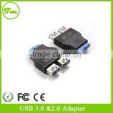 2 Ports USB 3.0 A Female to Motherboard 20-Pin Adapter thumbnail-1