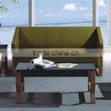 Stainless Steel Purple Leather Office Sofa Set thumbnail-4