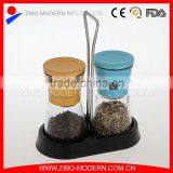 2pc Colored Metal Lid Salt and Pepper Mill Set