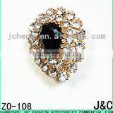 Drop Shaped Rhineston Zamac Button