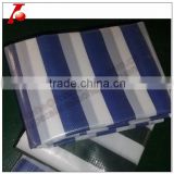 blue and white striped color new material laminated PE woven fabric tarp 12'ftx15ft