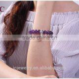 Fashion Women Charm Amethyst Bead Custom Stone Aromatherapy Diffuser Jewelry Handmade Health Bracelet thumbnail-5
