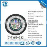 GYTY53+333 Layer Filling Loose Tube,FE Sheath,Corrugated Steel Tape PE Sheath Double Steel Wire Armored Fiber Optic Cable thumbnail-1