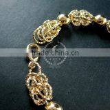 20cm 14K Light Gold Plated Brass Faceted Round Beads Link Fashion DIY Bracelet Supplies 1900069 thumbnail-2