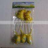 Yellow Eggs With 2 Rabbits For Easter Day thumbnail-1