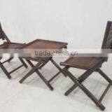 Set of Table and Chair Made of Natural Bamboo thumbnail-3