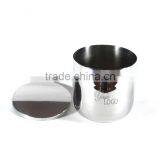 Steel Silver Finish Candle Jar Wth Logo Engraved Brand Name Candle Cup thumbnail-1