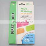 Neon Adhesive Bandaid Waterproof Bandages Strip for Kids Children First Aid thumbnail-1