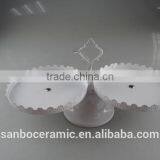 Lighted Acrylic Cake Stand , 2 Tier Cake Metal Stand in White Antique Color thumbnail-1