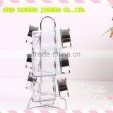 Triagle Glass Salt Shakers With Metal Rack thumbnail-3