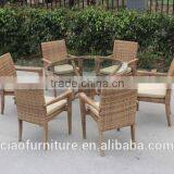 New Design Garden Home Rattan Furniture Outdoor Dining Table Set thumbnail-2