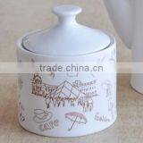Sugar Bowl,porcelain With Decal thumbnail-1