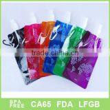 BPA Free Sealable Food Grade Plastic Foldable Water Bottle Bag thumbnail-1