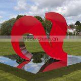 Outdoor Garden Decoration Metal Craf Large Two Red Hearts Sculptures thumbnail-1