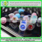 Food Grade Silicone Material in Ear Headphone Round Case for Mobile,MP3 thumbnail-1