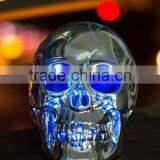 Silver Plastic Halloween Skull Head With LED Light thumbnail-2